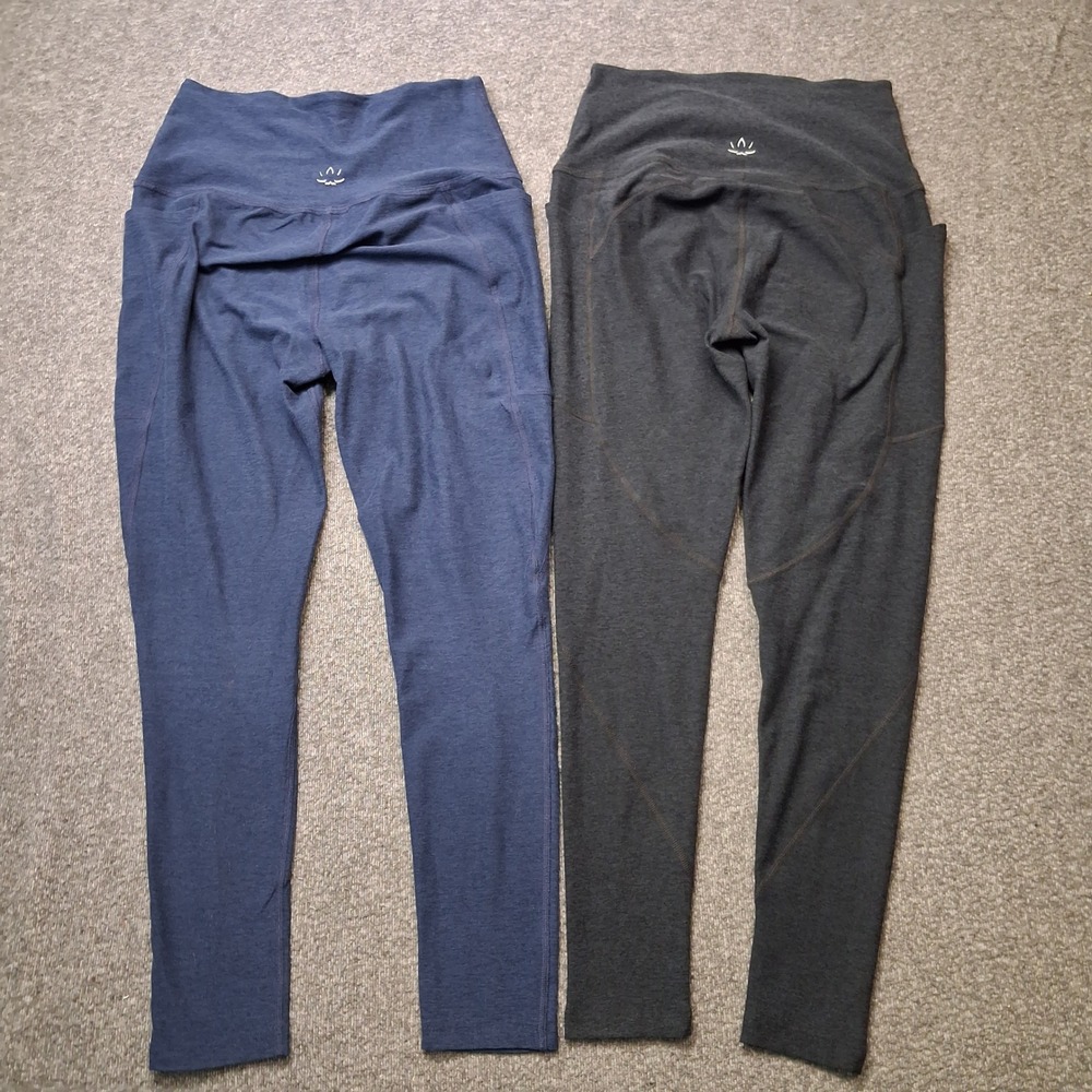 Beyond Yoga Spacedye Out Of Pocket High Waisted Midi Leggings 2 Pair Blue Grey M